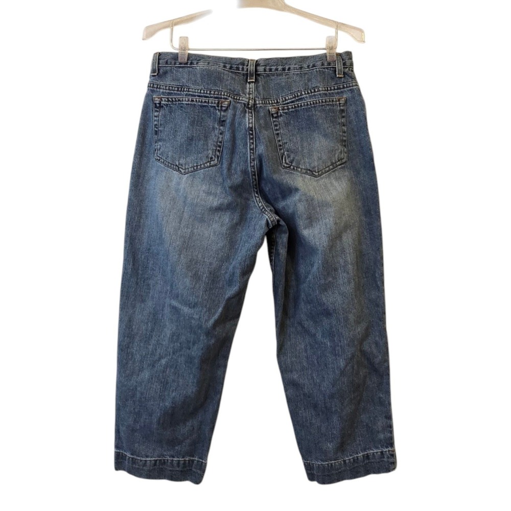 Eddie Bauer Womens Relaxed Fit Cropped Jeans 100% Cotton Blue Denim‎ Vintage 30 - Picture 2 of 8